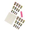 24 Pieces Press On Nail French Style Acrylic Nails Glossy Artificial Nail Full Cover Stick On Nails for Women and Girls