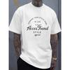 European Size Upgrade Your Style Game Tee Mens T-shirt White Top Elegant Classic Casual T-shirt, Street Style, Summer Casual Wear