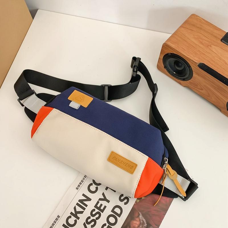 Kontrastowa kolorowa torba podróżna dla par. Torba na talię. Mała kwadratowa torba na ramię