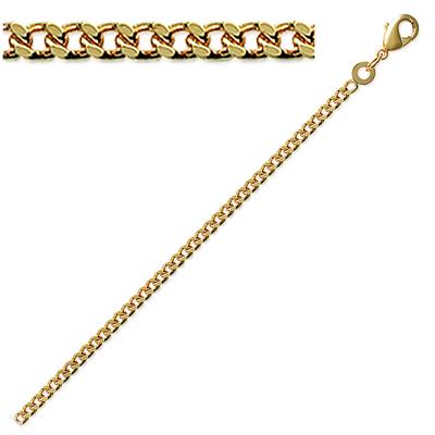 [K7719] - Gold Plated Chain 'Maille Curb' 45 Cm 2. 4 Mm