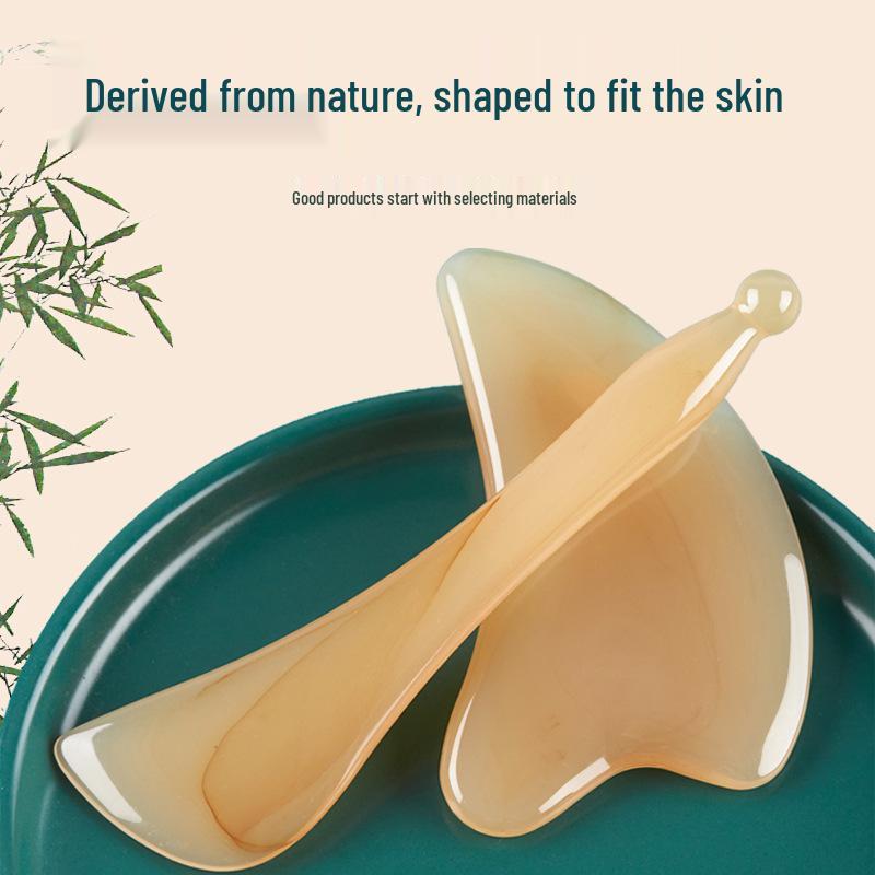 Gua Sha Heart-Shaped Facial Massage Tool - Imitation Ox Horn for Face, Eye, Meridian Scraping, and Lifting