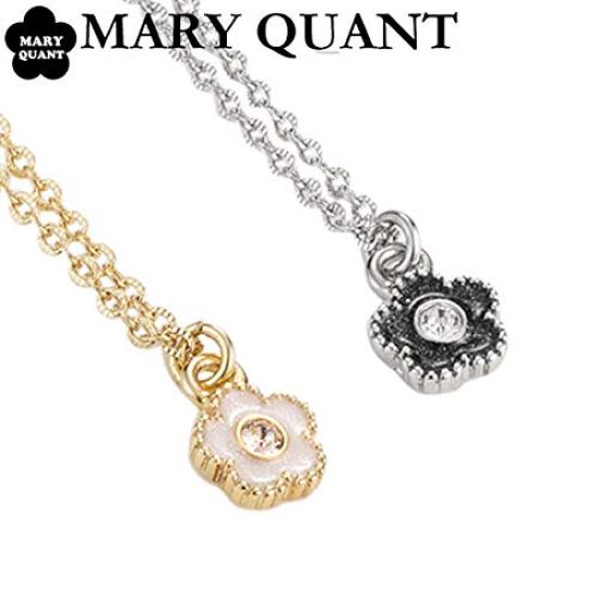 Mary Quant Glitter Epaux Bijou Silver Necklace, Pearl, Daisy, 269903795, Women's, (1600