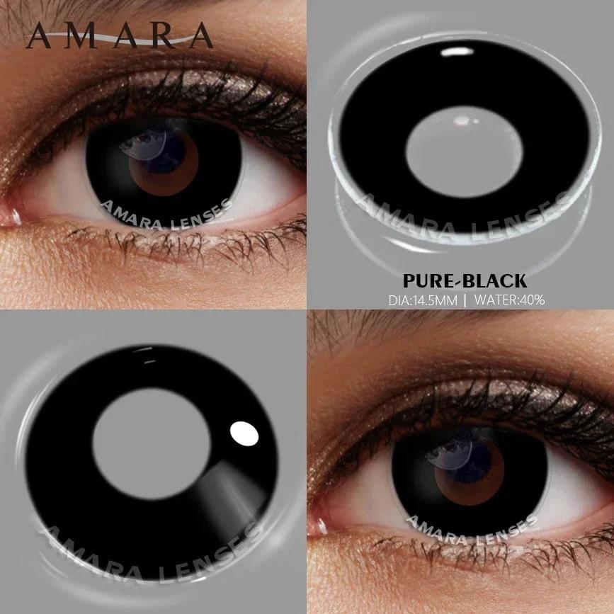 AMARA Cosplay Farbkontaktlinsen für Augen, Anime-Augenlinse, 1 Paar, weiße schwarze Linsen, Kontaktlinsen, kosmetische Farblinsenaugen