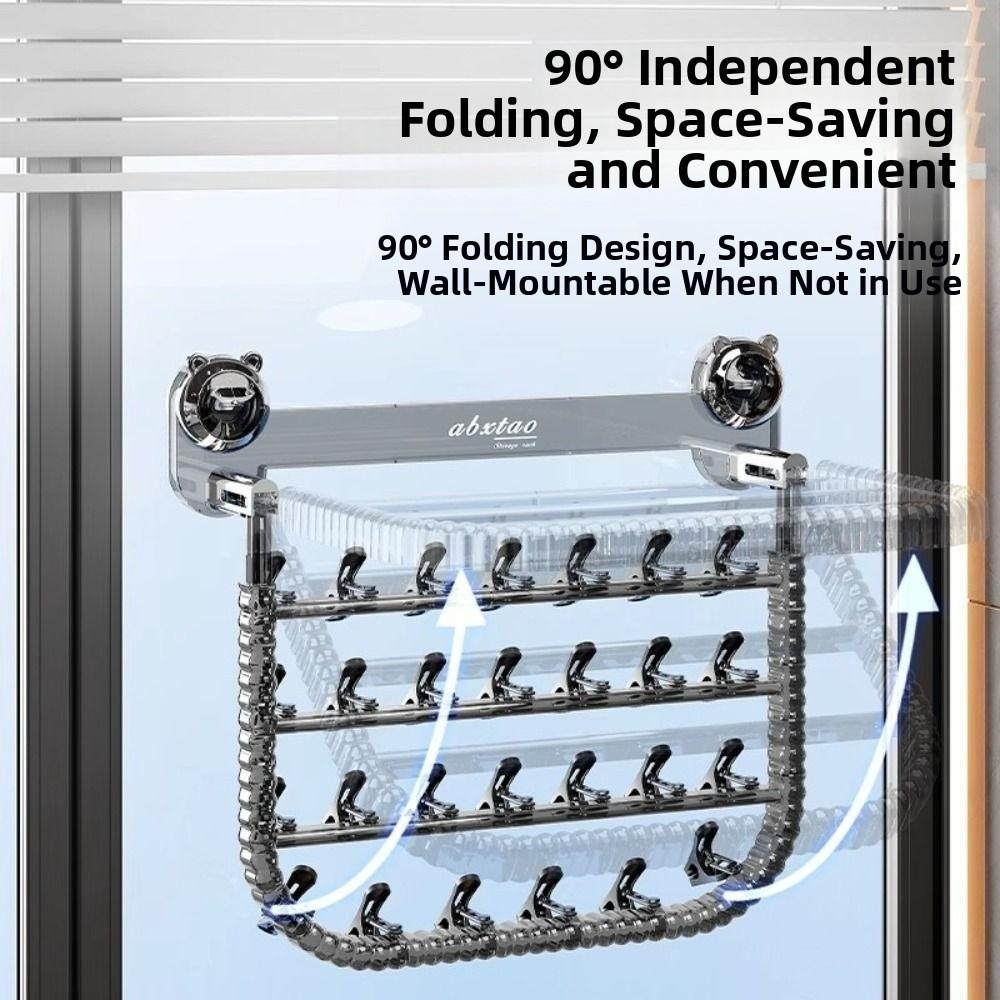 Rotating Socks Drying Clips Wall-mounted Baby Clothes Drying Rack Suction Cup Drying Rack  Bathroom