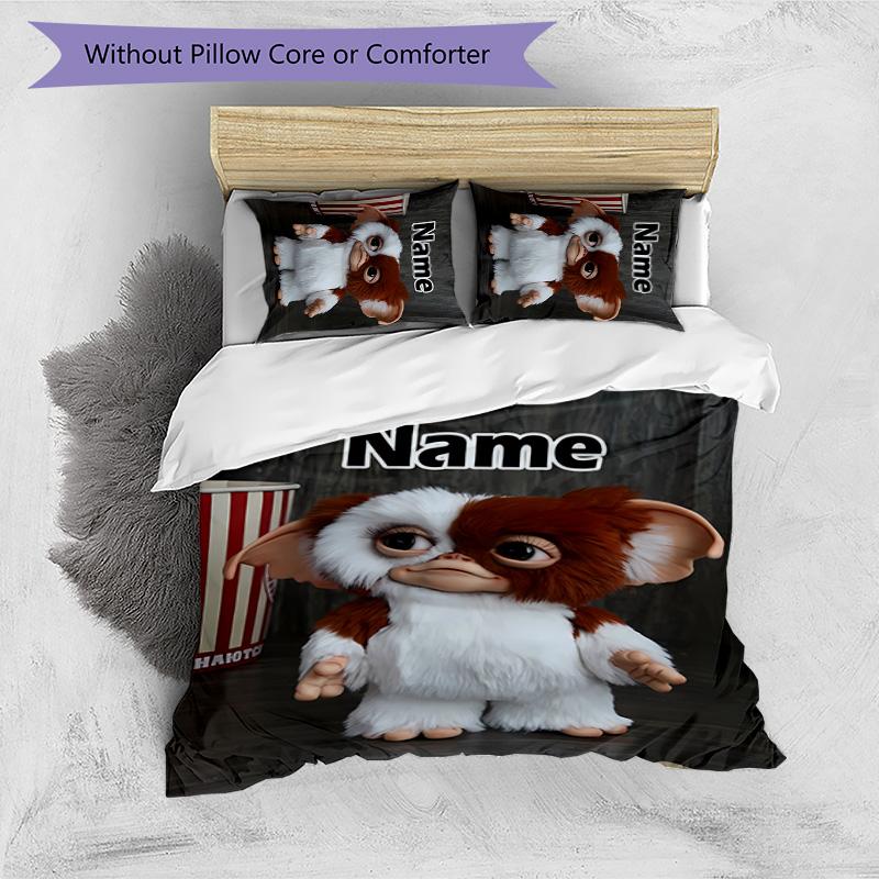 3pcs Gremlin1 Cover Set - Personalized Name, HD Printed Bedding with 1 Cover and 2 Pillowcases - Perfect for Home Decor, Easy Care
