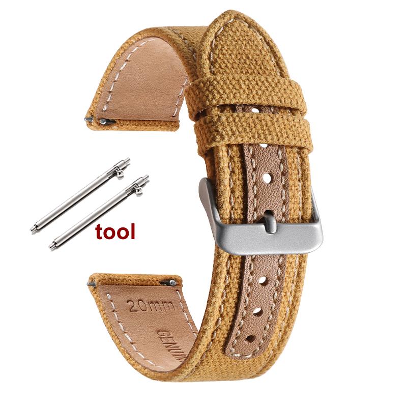 20mm 22mm Braided Canvas Watch Band for Samsung Galaxy 3/4 40mm 44mm Classic 46/42mm Quick Release Bracelet for Huawei Straps