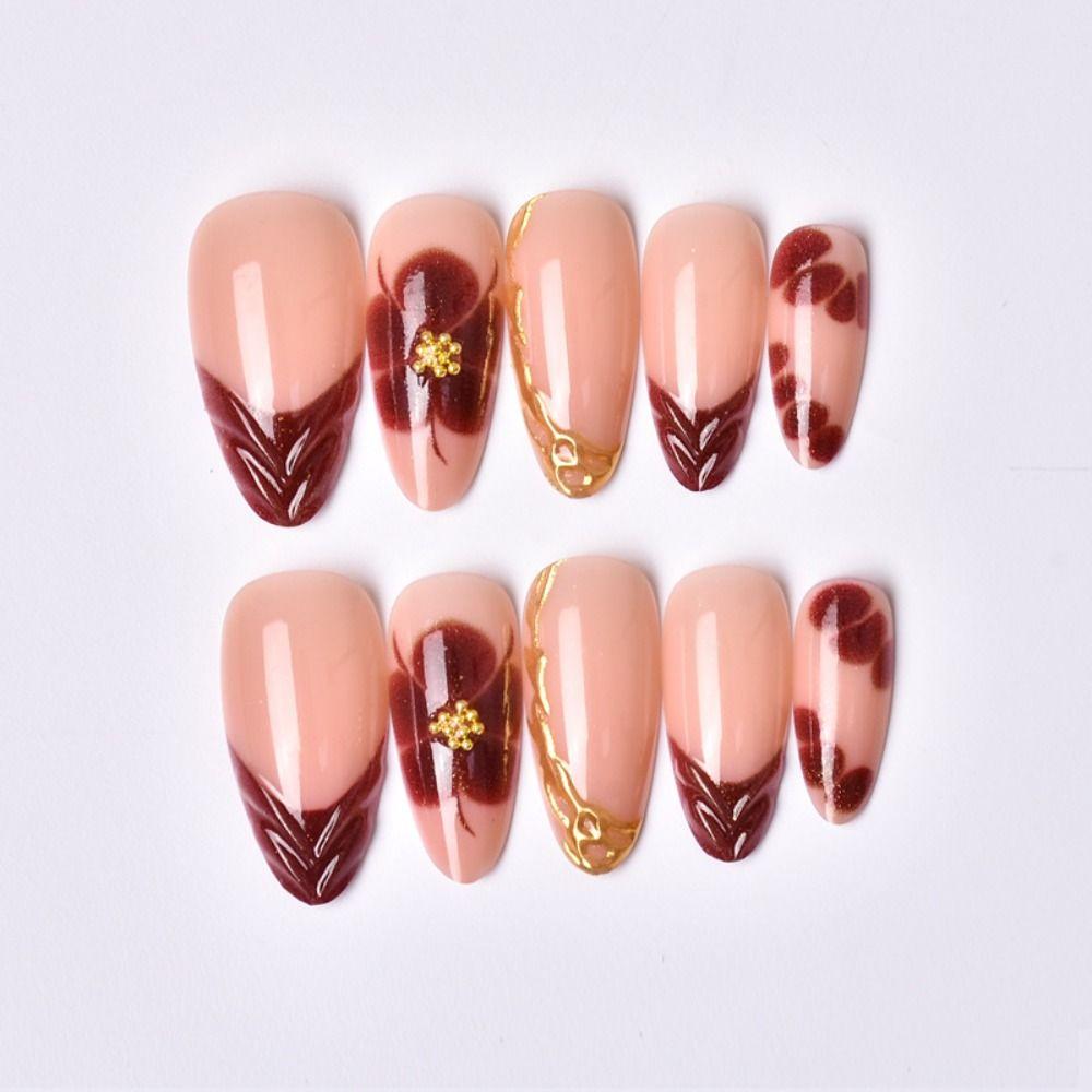 24/30PCS Red Series Bow Nail Decorations Horse Year Nail Art Jewelry  New Year Decorations
