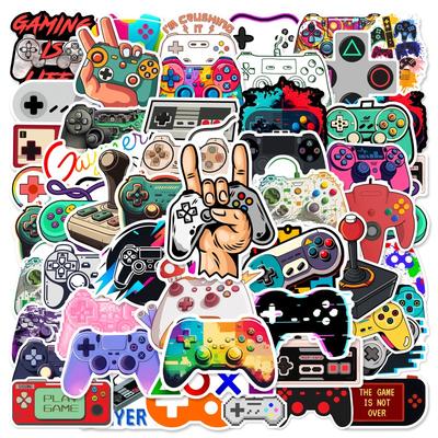 10/25/50 pièces Autocollants Cartoon Manette de Jeu Vintage Graffiti Gaming pour Téléphone Ordinateur Portable Guitare Casque Bagages de Voyage Skateboard Voiture DIY