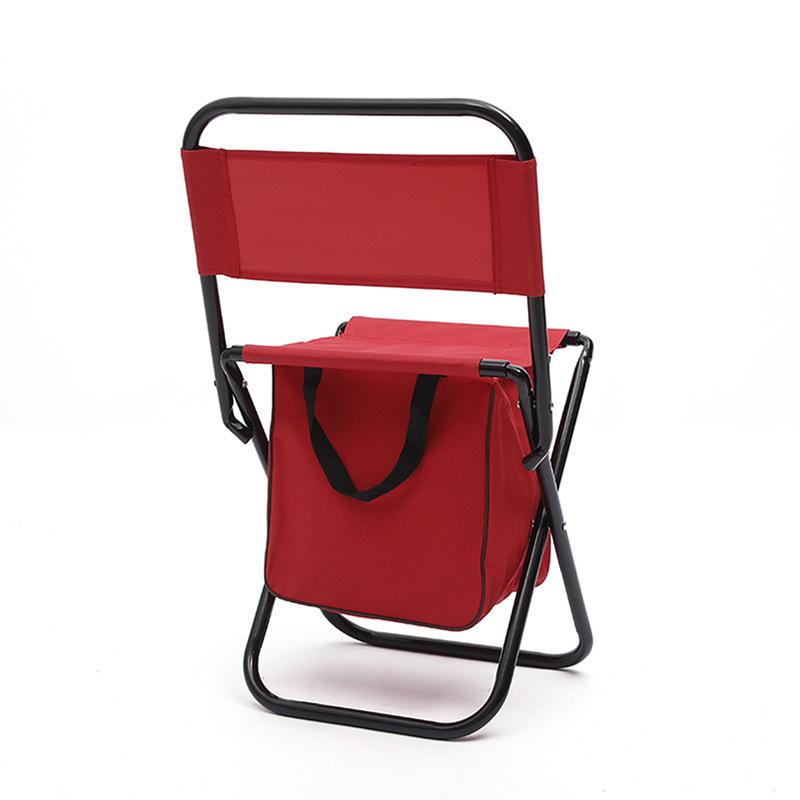 New Outdoor Camping Folding Chair With Storage Bag And Backrest Lure Fishing Chair