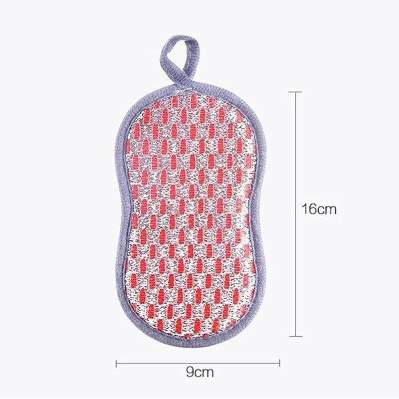 1PC Scrub Sponges Dishes Double-sided Magic Wipe Microfiber Non Stick Pot Cleaning Sponges Kitchen Tools Wash Pot Gadgets