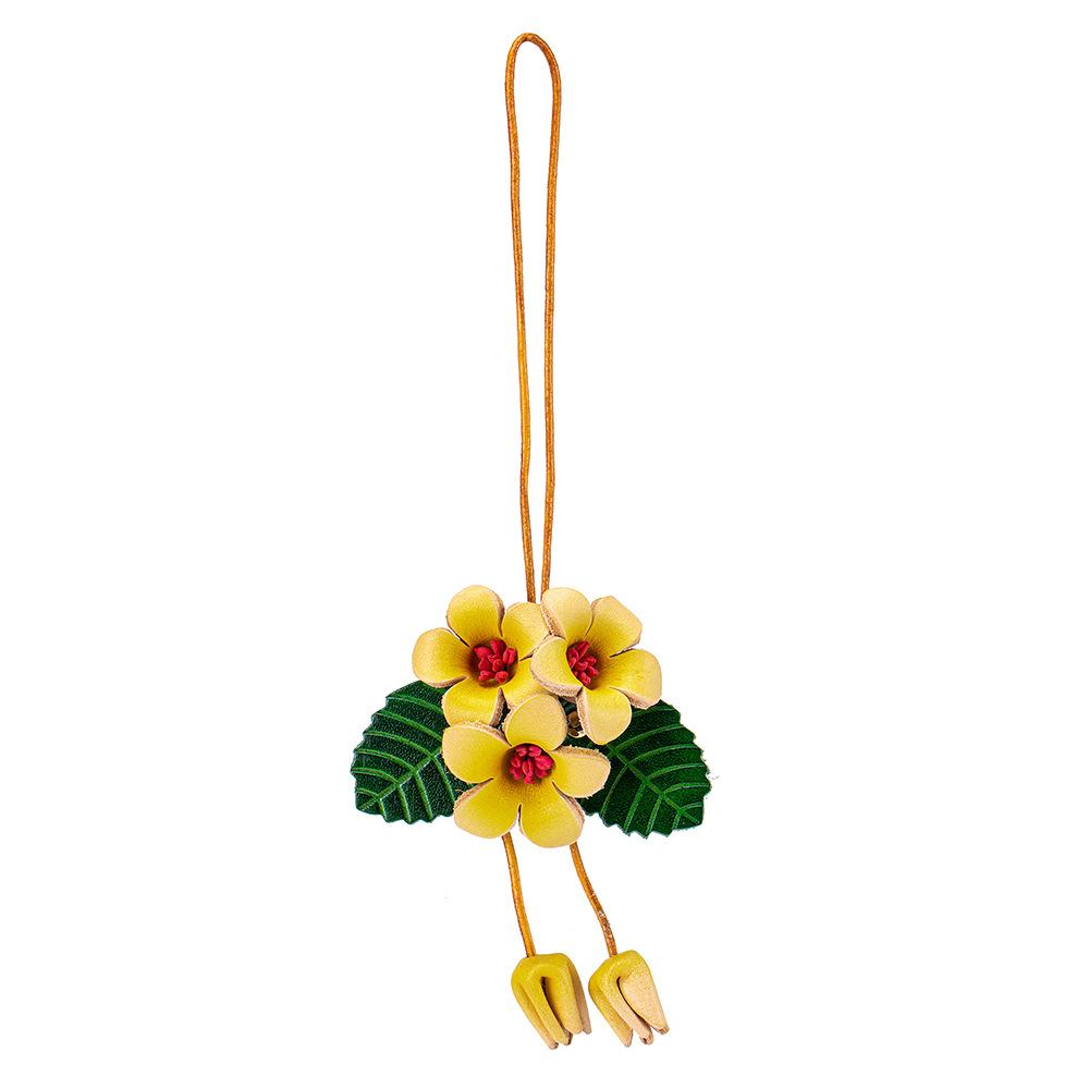 

Flower cowhide leather bag charm for women s bag fashion advanced good texture hanging bag accessories