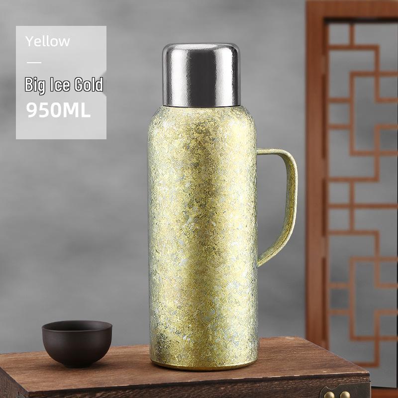 1800ml Pure Titanium Double-Layer Teapot with Handle & Mechanical Temperature Display 950ml-1800ml
