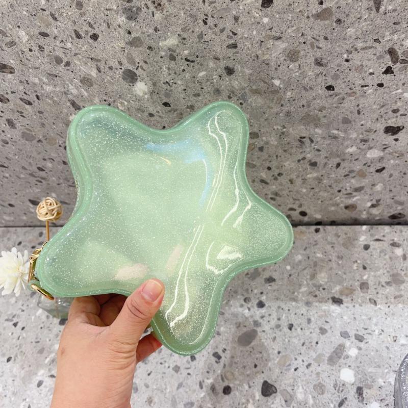 Cartoon Star Shaped Evening Clutch Bag with Strap Party Designer Style Shoulder Purse Children Jelly Clutch Handbag Candy Colors