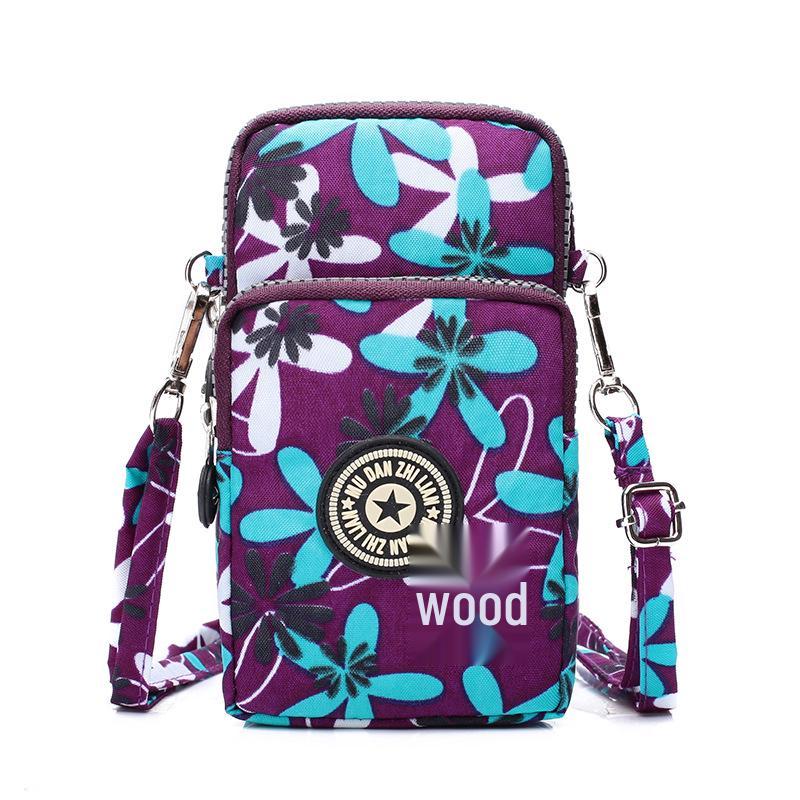 Korean Style Crossbody Phone Bag: Women's Cloth Pouch with Neck Strap, Sports Armband, and Wrist Coin Purse