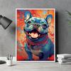 The French Bulldogs Vintage Poster Canvas Prints Ukiyoe Bulldogs Wall Art Decor Aesthetic Prints Dog Home Room Wall Decoration