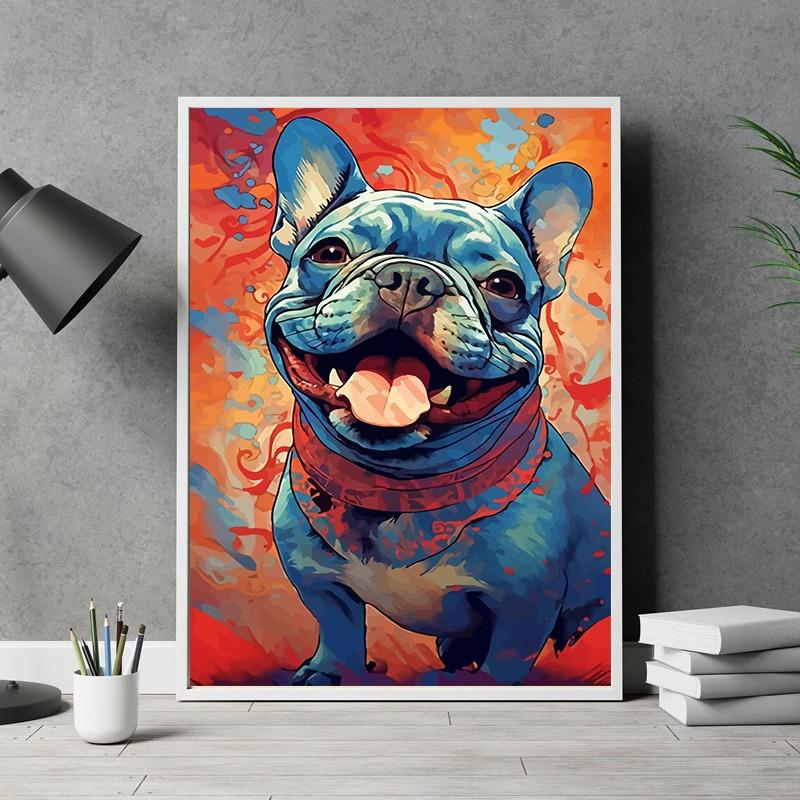 The French Bulldogs Vintage Poster Canvas Prints Ukiyoe Bulldogs Wall Art Decor Aesthetic Prints Dog Home Room Wall Decoration