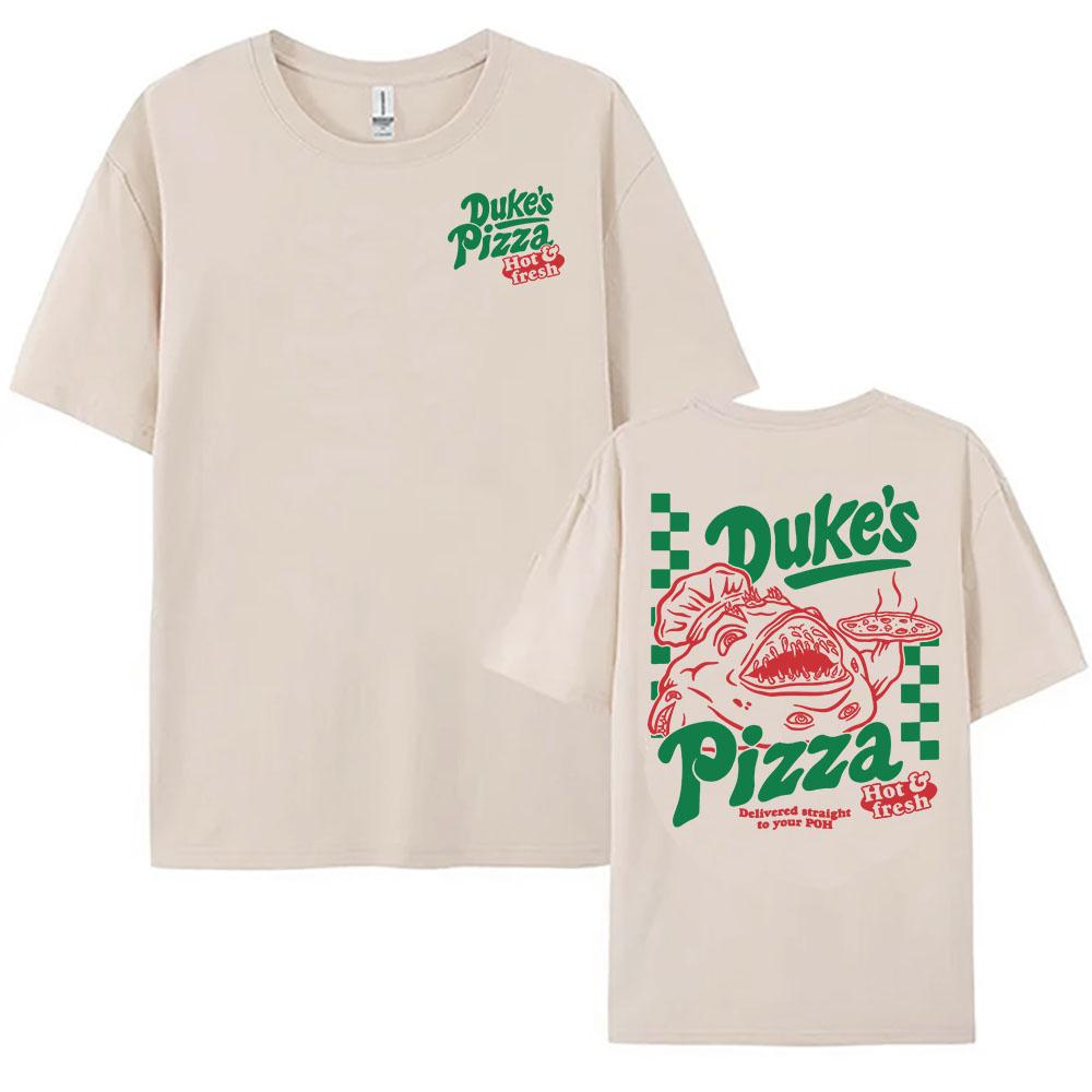OSRS Duke's Pizza Tees Game Old School RuneScape Graphic T-shirt Cotton Crew Neck Fashion Tshirts Print Merch Casual Clothing