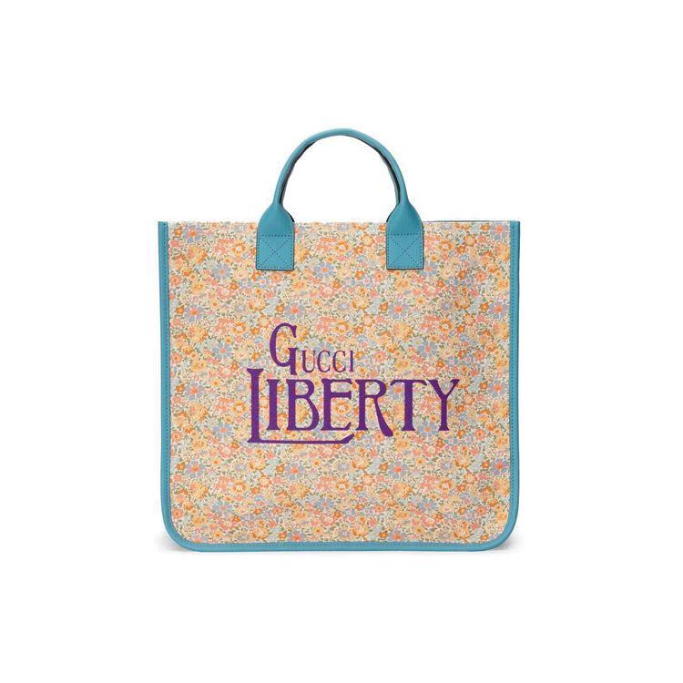 

Gucci Liberty Floral Print Canvas Tote Bag Turquoise Purple Daily Shopping 550763-2OEA0-7676 Basic Set (Bag+Dust Bag)