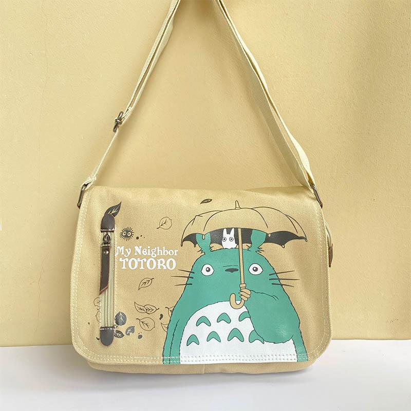 Hayao Miyazaki Borsa a tracolla Chinchilla borsa a spalla anime bidimensionale nuova grande capacità tela di cotone lavabile zaino scolastico