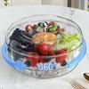 Rotating Salad Box, with Multi-Grid And Center Sauce Cup Fruit Tray, Ice Trough Cooling Base Design, Serving Bowl for Party, Gathering