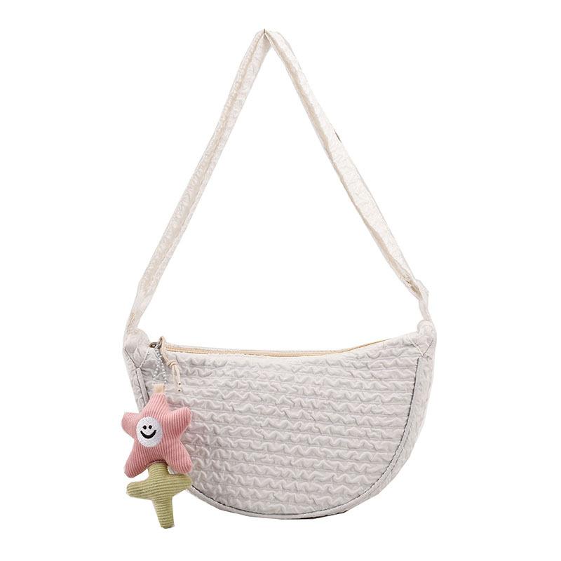 

Новая милая и симпатичная холщовая сумка, модная простая сумка-пельмень, студенческая сумка, универсальная сумка белый