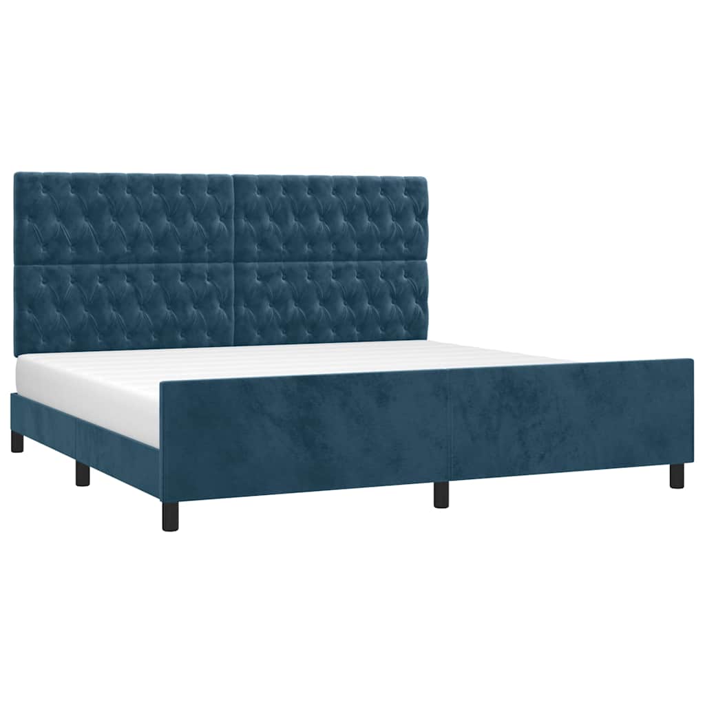 Bed Frame Without Mattress Dark Blue 200x200 Cm Velvet