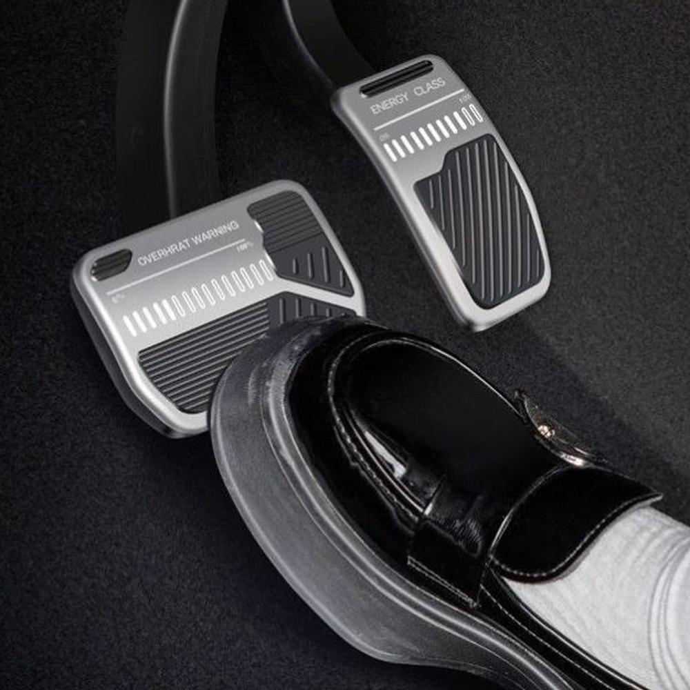 2Pcs Aluminum Alloy Car Foot Pedal Pads Accelerator Gas Fuel Brake Pedal and Rest Pedal Mat Cover Set Accessories For Tesla Model 3 Y 2017-2023