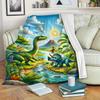 Prehistoric dinosaur-themed Flannel printed blanket suitable for all seasons suitable for living room office sofa and travel