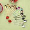 Set of 3 Steel Tea Spoon Small Household Ice Cream Spoons and Fork Kitchenwares