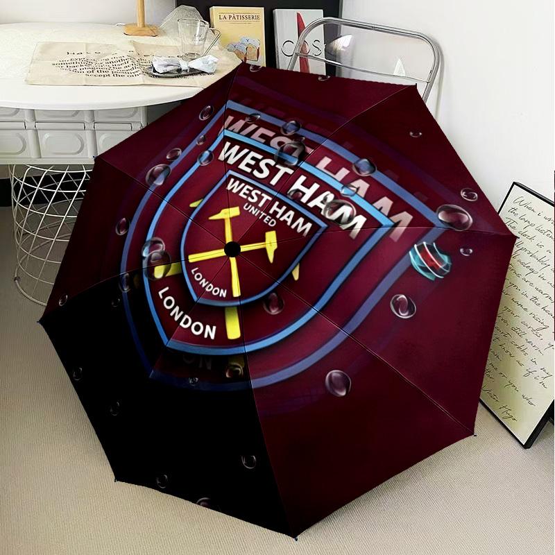1PC West Football Printed Umbrella Folding umbrella, automatic umbrella 8-Frame for Travel, camping Fan gifts Christmas Gifts