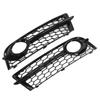 2pcs Front Fog Light Grill Left Right Glossy Black Grille Replacement for TT 8J Standard Bumper
