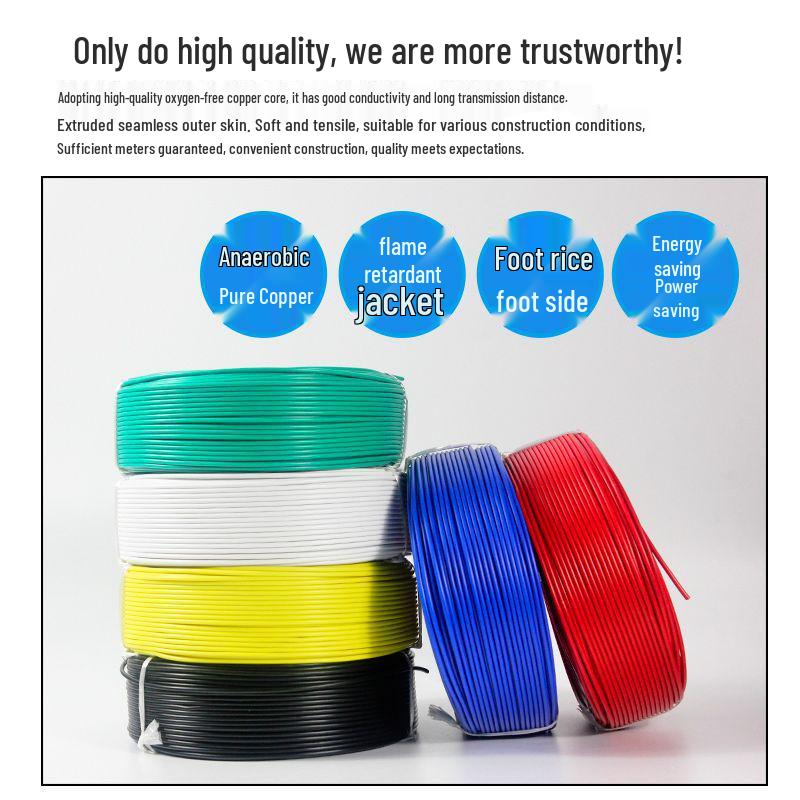 Pure Copper Single Core Electrical Wire, Flame Retardant, 0.5-2.5mm² for Home Decoration