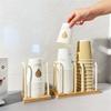 Disposable Cup Storage Holder Wooden Water Cups Dispenser  Rack Shelf with Longer Stick Tableware Organizer for Restaurants Bar