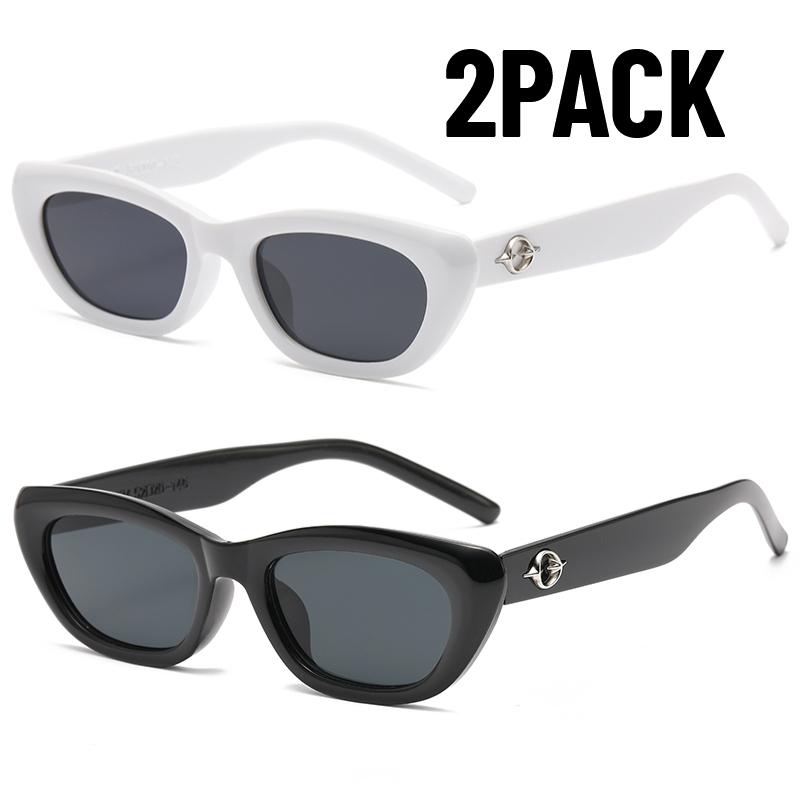 2PACK New Vintage Small Cat Eye Sunglasses Women Luxury Designer Retro Sun Glasses for Ladies New Fashion Sunglass UV400 Eyewear