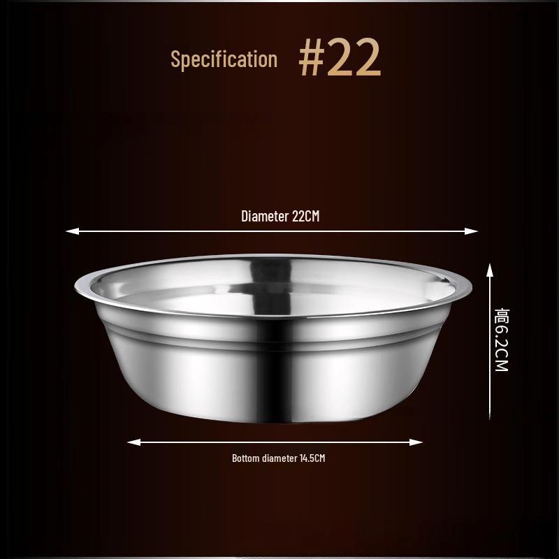 Ru Han 304 Stainless Steel Thickened Soup Bowls - Set of 3