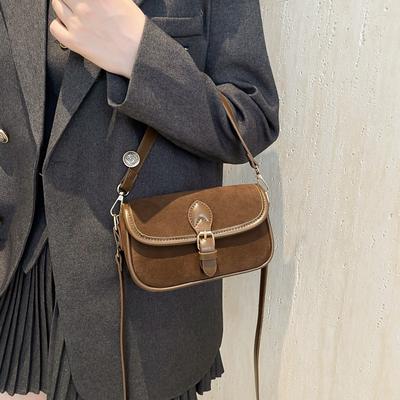 New Fashionable Matte Contrasting Color Small Square Bag Portable Single Shoulder Oblique Span Trendy Women's Bag