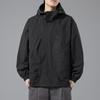 Men's Spring Large Size Casual Solid Color Hooded Jacket Teenagers Stand-up Collar Loose Handsome Sports Jacket