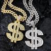 2026 European & American Fashion Hip Hop US Dollar Pendant Necklace with 14mm Cuban Chain