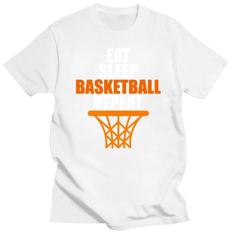 

Футболки Funny Eat Sleep Basketball Repeat, хлопковые, уличная одежда, с коротким рукавом, подарки на день рождения, летний стиль, футболка, мужская одежда XXXXXL серый