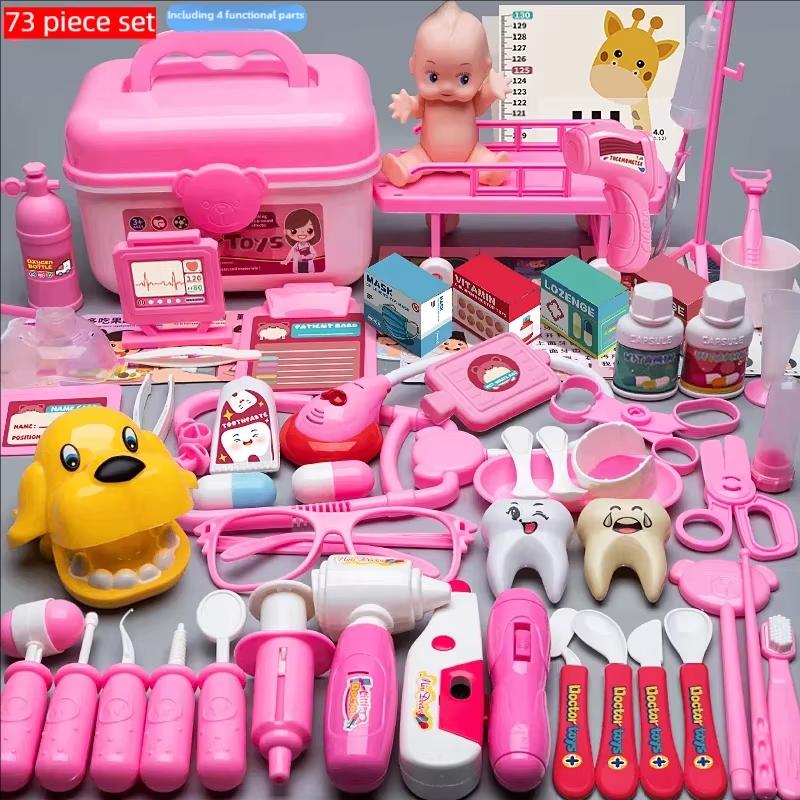 Arzt Krankenschwester Rollenspiel Set Medizinische Werkzeuge Mit Stethoskop Spritzen In Einer Spielzeug-Trolley-Box Ideales Geschenk für Kinder Jungen Mädchen