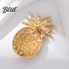Tropical Fruit Pin Women Brooch Dazzling Rhinestones Inlaid 3D Pineapple