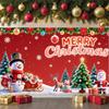 Christmas Decoration Banner Red Background Festive Banner Merry Christmas Banner Snowman Design For Office Party Christmas Party