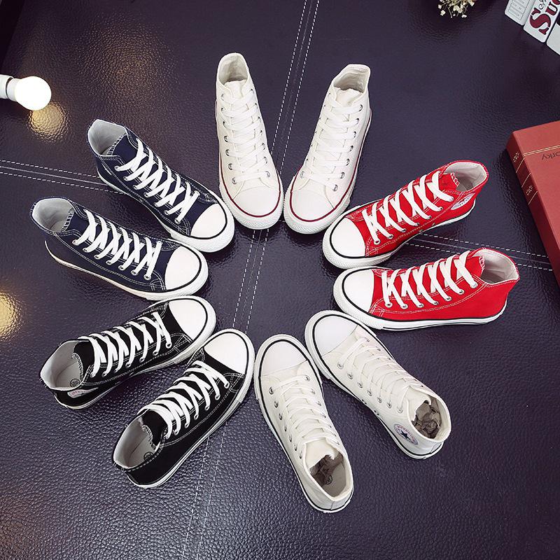 Kuang new canvas shoes men's shoes student high-top fashion sneakers lace-up men's casual shoes
