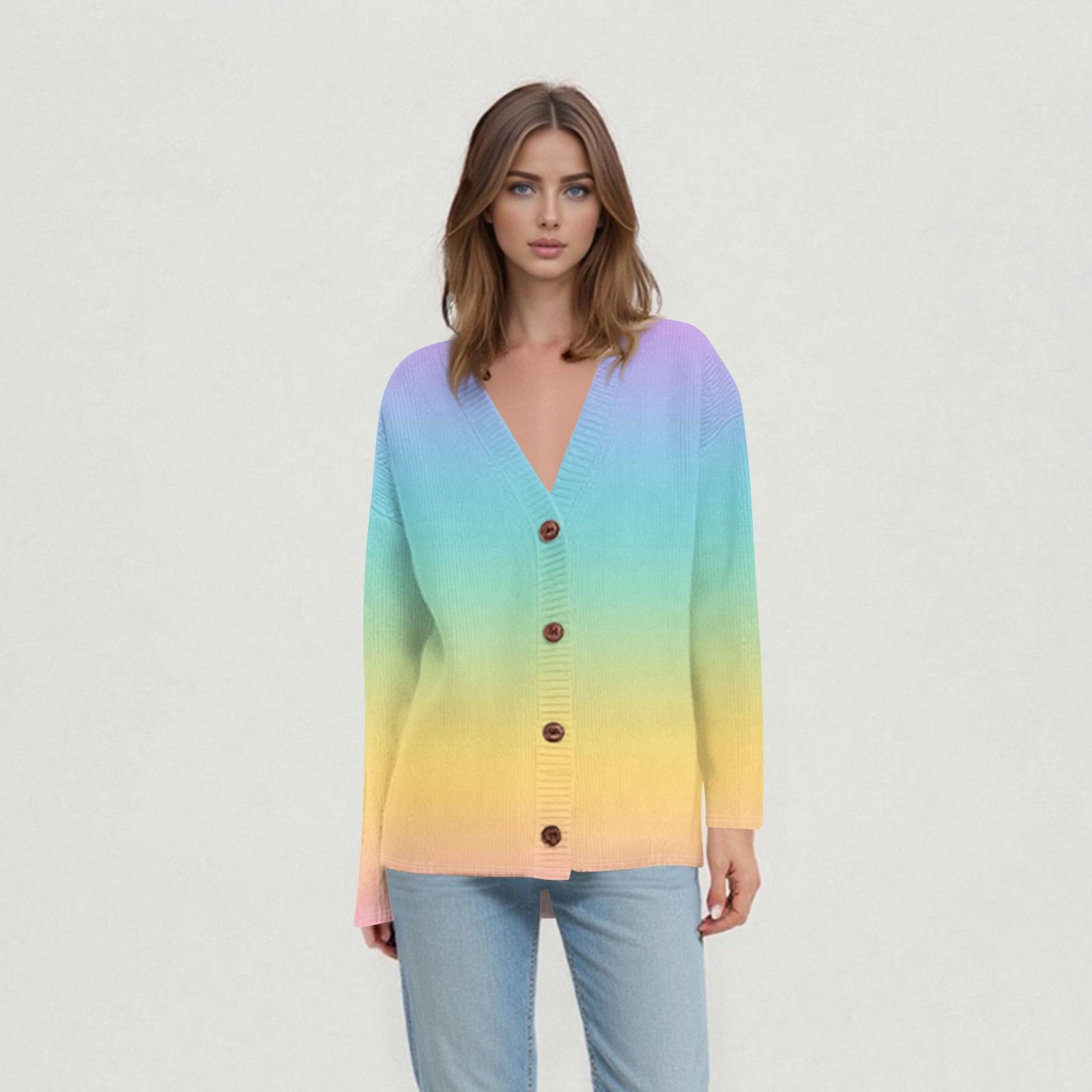 

Женские повседневные топы на каждый день Вязаный кардиган-жакет XL жёлтый