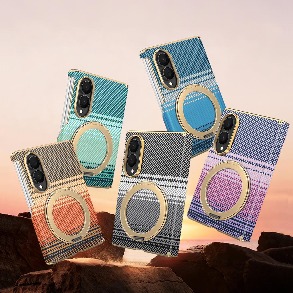 Carcasă Telefon Mobil Pliabil Samsung ZFold7 6 Model Kevlar Ecran Pliabil Galvanizare Atracție Magnetică Potrivit pentru Fold8Ultra Suport Rotativ