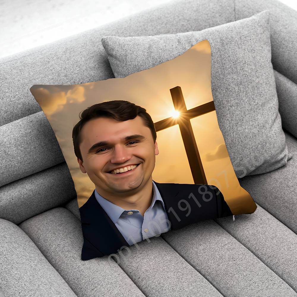 America C-Charlie Kirk Cross Throw Pillow Case For 45X45Cm 40X40Cm 30X30Cm 50X50Cm 55X55Cm Square Home Pillowcase Case