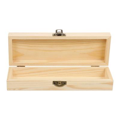 Unpainted Wooden Pencil Box Rectangle Wooden Storage Box Stationery Box  Office Bedroom