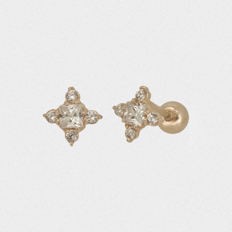 youngglow 14k glass flashing piercing