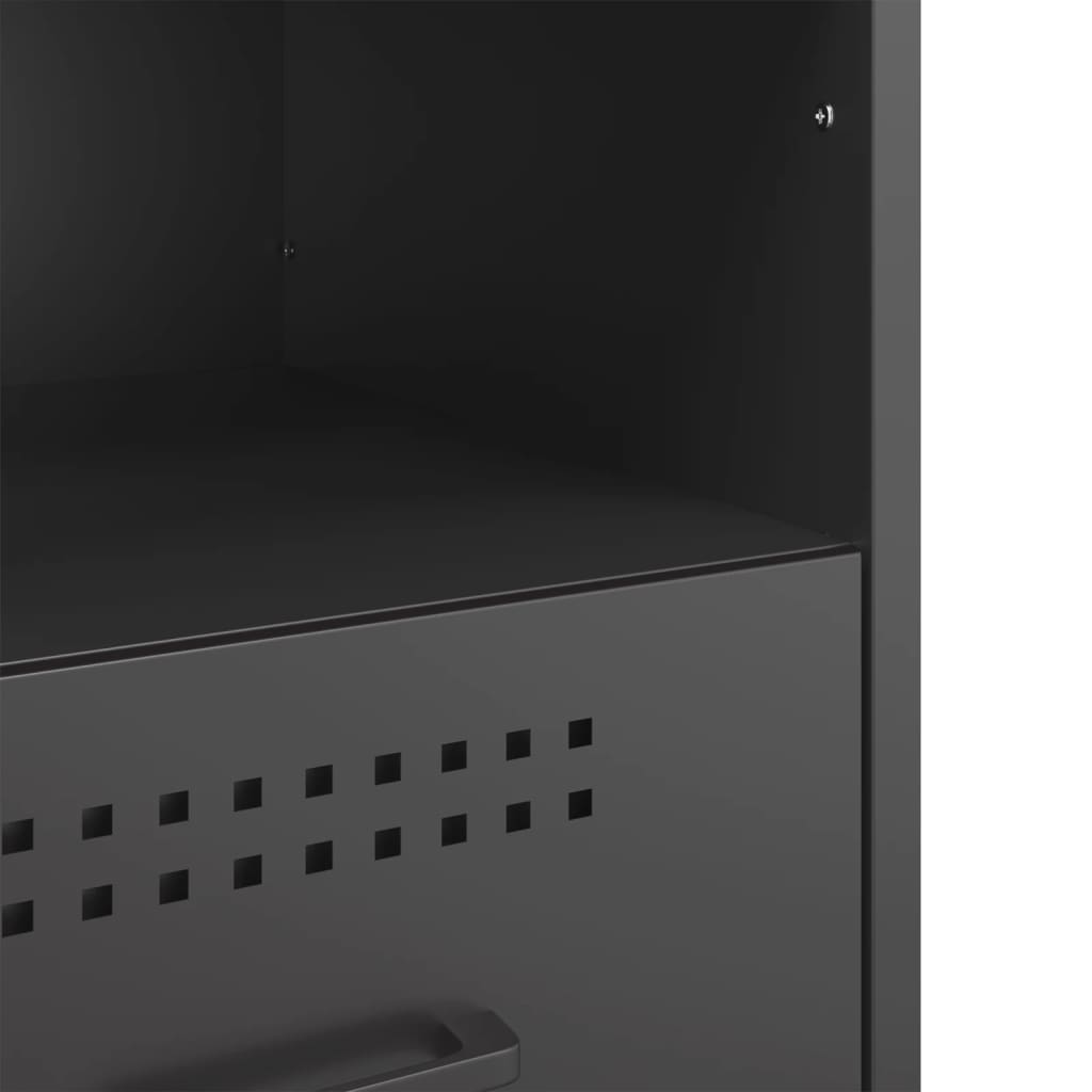 Nightstands 2 pcs. Black 36 x 39 x 50.5 cm Steel