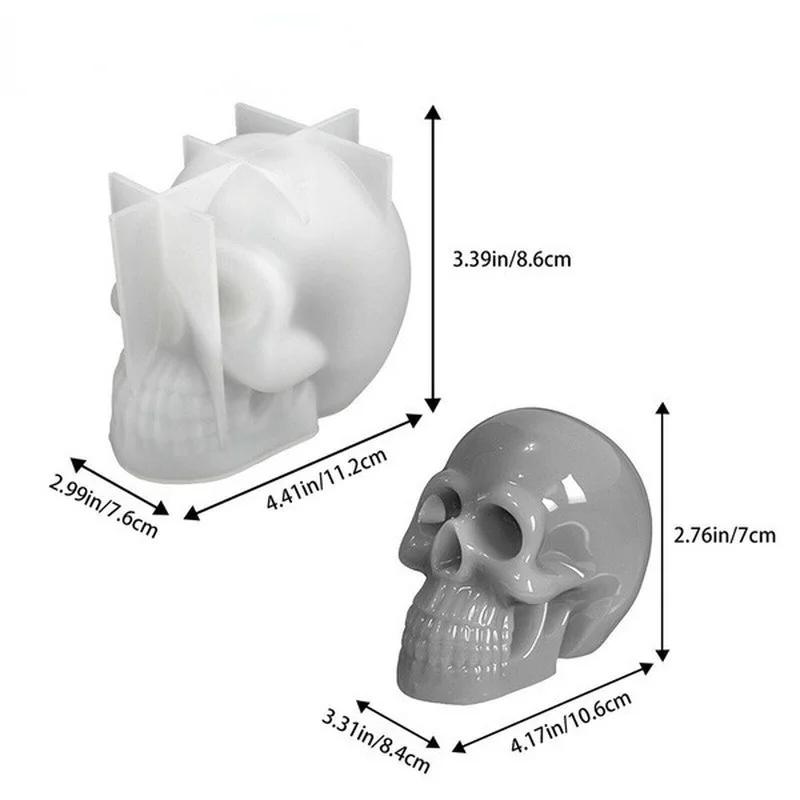 

1 Pcs DIY Silicone Resin Casting Mold 3D Skull Head Halloween Epoxy Craft Mould Tool Silicone Molds For Resin